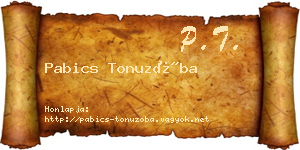 Pabics Tonuzóba névjegykártya